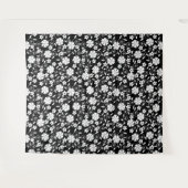 Tenture Joli noir fleurs blanches motif (Devant (Horizontal))