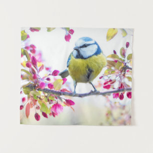 Tenture Joli oiseau bleu et jaune sur une branche Photogra
