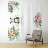 Tenture Joli Panda Fleurs Bébé Shower Photobooth Accessoir (En situation)