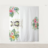 Tenture Joli Panda Fleurs Bébé Shower Photobooth Accessoir (Devant)
