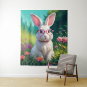 Tenture Joli portrait de lapin blanc-68054 (En situation)