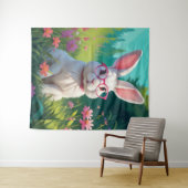 Tenture Joli portrait de lapin blanc-68054 (En situation (horizontale))