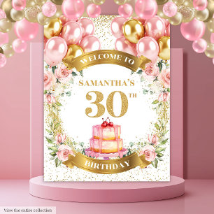 Tenture Joli Présentoir Anniversaire 30 Ans Rose Gold Anni