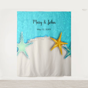 Tenture Joli Starfish Summer Beach Mariage en toile de fon