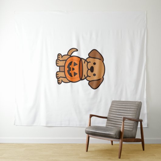 Tenture Joli T-shirt classique avec un chien en caricature (En situation (horizontale))