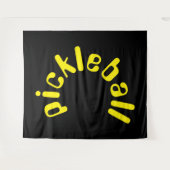 Tenture Joli Texte Jaune Clair Courbé Sur Fond Noir Cool (Devant (Horizontal))
