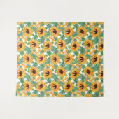 Tenture Joli tournesol Jaune et Motif vert (Devant (Horizontal))