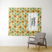 Tenture Joli tournesol Jaune & Vert Motif Anniversaire (En situation (horizontale))