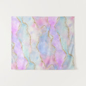 Tenture Jolie agate pastel | Aquarelle à veine de paillett (Devant (Horizontal))