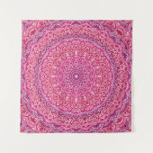Tenture Jolie dentelle de boho de mandala rose de zen (Devant (Horizontal))