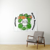 Tenture Jolie girafe Safari d'anniversaire | forêt tropica (En situation (horizontale))