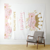 Tenture Jolie petite princesse Couronne florale dorée Bébé (En situation (horizontale))