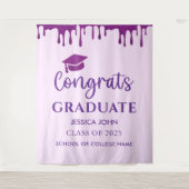 Tenture Jolie Purple Chic Graduation Photo Booth Arrière-p (Devant)