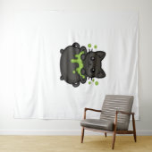 Tenture Jolie T-shirt Chat Noir Halloween (En situation (horizontale))