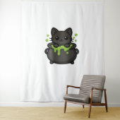 Tenture Jolie T-shirt Chat Noir Halloween (En situation)