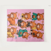 Tenture Jolies Filles Renard Anime (Devant (Horizontal))