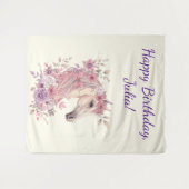 Tenture Jolies Ponies Fleurs Pâles Cheval (Devant (Horizontal))