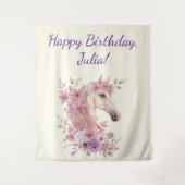 Tenture Jolies Ponies Fleurs Pâles Cheval (Devant)