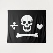 Tenture Jolly roger du drapeau de Stede Bonnet Pirate (Devant (Horizontal))