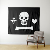 Tenture Jolly roger du drapeau de Stede Bonnet Pirate (En situation (horizontale))