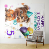 Tenture Jote Chien Chien Chien Anniversaire (En situation (horizontale))
