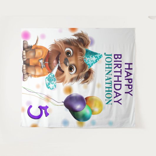 Tenture Jote Chien Chien Chien Anniversaire (Devant (Horizontal))