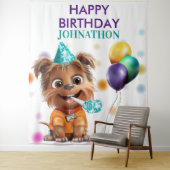 Tenture Jote Chien Chien Chien Anniversaire (En situation)