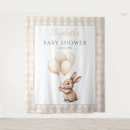 Tenture Jote Petit Lapin Baby shower Photo fond (Devant)