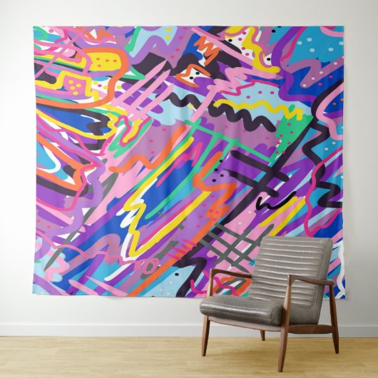 Tenture Jouer en couleur Art Abstrait (En situation (horizontale))