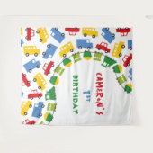 Tenture Jouets de garçons Transport Anniversaire de la fêt (Devant (Horizontal))