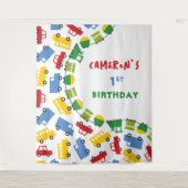 Tenture Jouets de garçons Transport Anniversaire de la fêt (Devant)