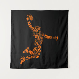 Tenture Joueur de basket Sport Vintage Athlète