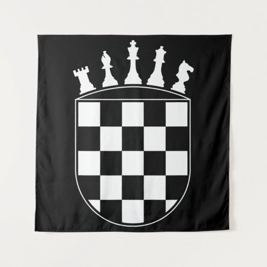 Tenture Joueur d'échecs Cadeaux pour Croates Drapeau Croat (Devant)