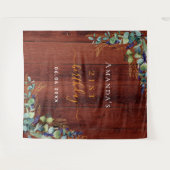Tenture Jour d'anniversaire eucalyptus verdure bois brun r (Devant (Horizontal))