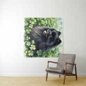 Tenture Jour de la Saint Patrick d'aquarelle de Poméranie  (En situation (horizontale))