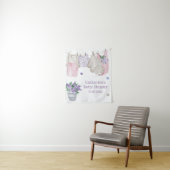 Tenture Jour de lessive Ourson Mignon Aquarelle Baby Showe (En situation)