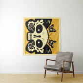 Tenture Jour des papillons morts Woodcut 1 (En situation (horizontale))