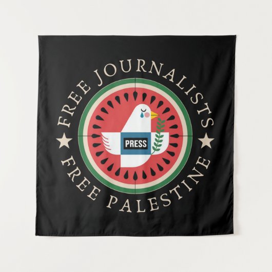 Tenture Journalistes libres Libérez la Palestine (Devant)