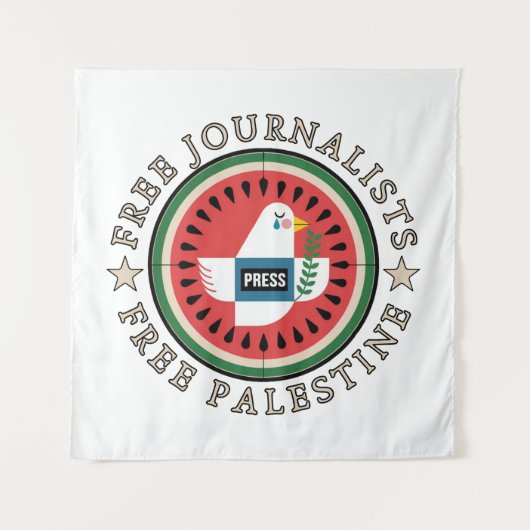 Tenture Journalistes libres Libérez la Palestine (Devant)