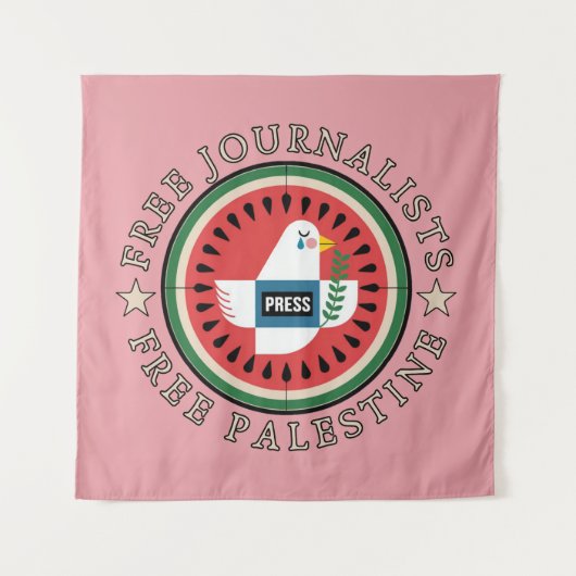 Tenture Journalistes libres Libérez la Palestine (Devant)