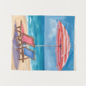 Tenture Journée de plage à Cape Cod | Océan aquarelle MA (Devant (Horizontal))