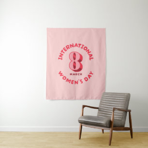 Tenture Journée internationale de la femme rose 8 mars