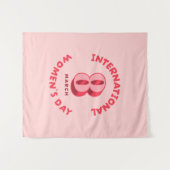 Tenture Journée internationale de la femme rose 8 mars (Devant (Horizontal))