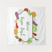 Tenture Journée végétarienne mondiale Minimaliste Mignon   (Devant (Horizontal))