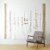 Tenture Jours de paillettes dorées pour la fête de mariage (En situation (horizontale))