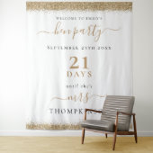 Tenture Jours de paillettes dorées pour la fête de mariage (En situation)