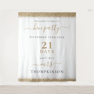 Tenture Jours de paillettes dorées pour la fête de mariage