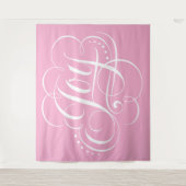 Tenture JOY Calligraphy Lettering Calm Happy Pink (Devant)