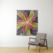Tenture Joy, Vert rose Anthracite Imaginaire Fleur Fractal (En situation)