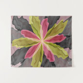 Tenture Joy, Vert rose Anthracite Imaginaire Fleur Fractal (Devant (Horizontal))